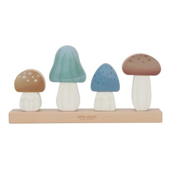 Little Dutch Forest Friends Stacking Puzzle Mushrooms jucărie cu activități - imagine 2